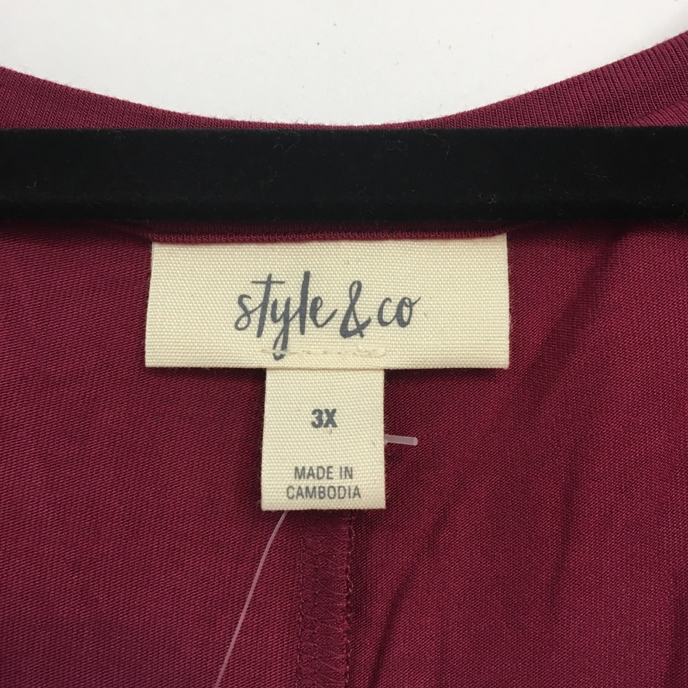 Style & Co Cranberry Light Weight Swing Midi Dress - Picture 3 of 5